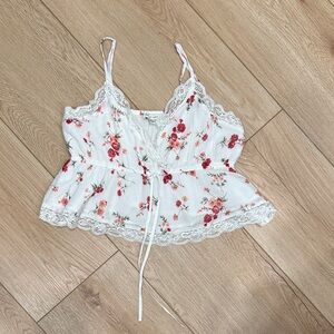 American Eagle Outfitters White Floral Camisole